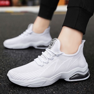 JINSHIYUAN Chaussures de marche pour hommes coussin d'air fond souple mouche toile tissée