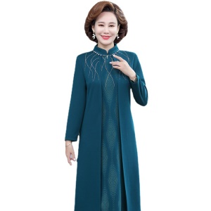 Robe à  col montant en fibre de polyester robe pour femme âgée