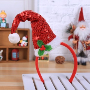 JINMINGGUAN chapeau de Noël cerceau paillettes perles pour la décoration de Noël