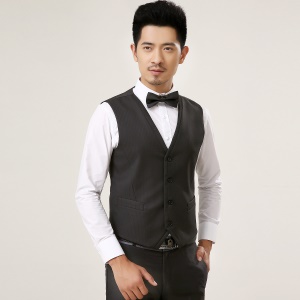 CHUNHE Gilet de costume homme  simple boutonnage rayures