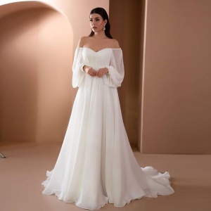 Robe femme col à un mot Polyester blanc
