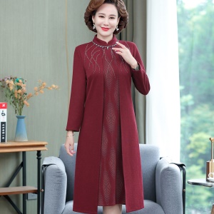 Robe à  col montant en fibre de polyester robe pour femme âgée