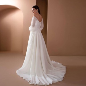 Robe femme col à un mot Polyester blanc