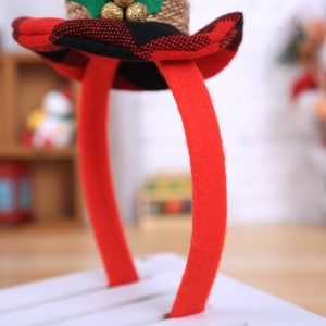 JINMINGGUAN tête de cerf  de Noël en bois de cerf/Chapeau haut de forme en tissu à carreaux décoration de noel