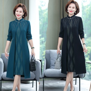 Robe à  col montant en fibre de polyester robe pour femme âgée