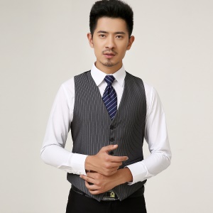 CHUNHE Gilet de costume homme  simple boutonnage rayures