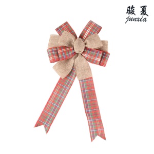 JUNXIA noeud papillon décoration de Noël imitation lin