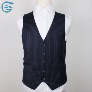 Gilet de costume homme en laine rayé  boutonnage simple