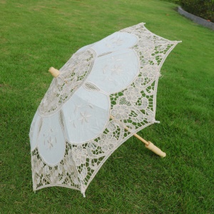 FEIFAN parapluie décoratif en dentelle mini bois décoration pour fêtes et evenements