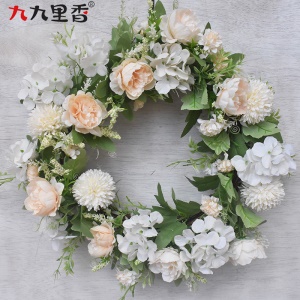 JIUJIULIXIANG  fleurs artificielles guirlande de décoration pour fêtes et evenemenents en  tissu de soie plastique