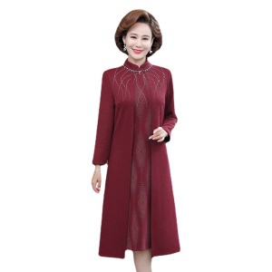 Robe à  col montant en fibre de polyester robe pour femme âgée