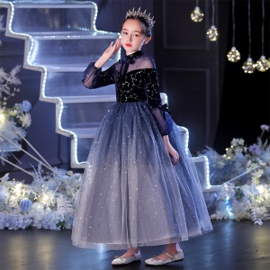 Robe de demoiselle d'honneur avec paillettes filé filet