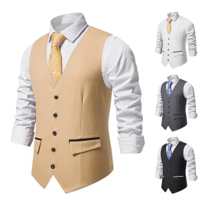 Gilet de costume  homme col V simple boutonnage