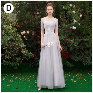 MEIXUELAI Robe de demoiselle d'honneur  en mousseline de soie mariage