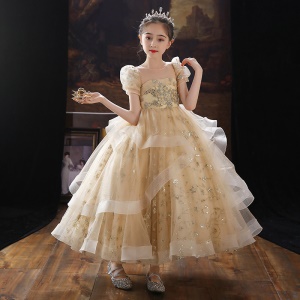 Robe de demoiselle d'honneur avec paillettes filé filet