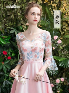 Robe de demoiselle d'honneur en dentelle de satin mariage