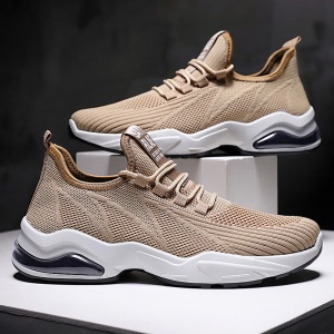 JINSHIYUAN Chaussures de marche pour hommes coussin d'air fond souple mouche toile tissée