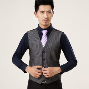 CHUNHE Gilet de costume homme  simple boutonnage rayures