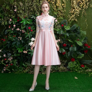 Robe de demoiselle d'honneur en dentelle de satin mariage