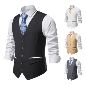 Gilet de costume  homme col V simple boutonnage