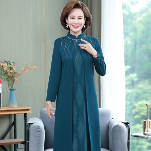 Robe à  col montant en fibre de polyester robe pour femme âgée
