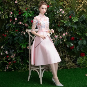 Robe de demoiselle d'honneur en dentelle de satin mariage