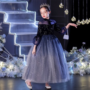 Robe de demoiselle d'honneur avec paillettes filé filet