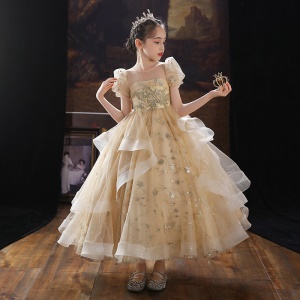 Robe de demoiselle d'honneur avec paillettes filé filet