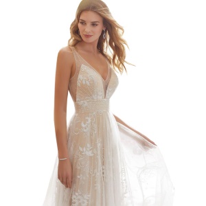 Robe femme col B sans manches dentelle