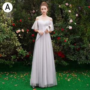 MEIXUELAI Robe de demoiselle d'honneur  en mousseline de soie mariage