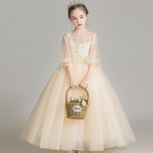 Robe de demoiselle d'honneur zip filet dentelle