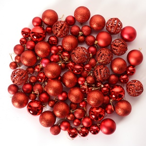 Ensemble de boules de Noël * 100pcs ajouré brillant mat (sous réserve de l'image sur 1688)