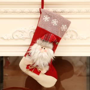 JINMINGGUAN Chaussettes de  décoration de Noël en flanelle