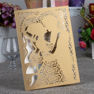 SWEET MADE Cartes d'Invitation de mariage sur papier nacré sculpté et ajouré