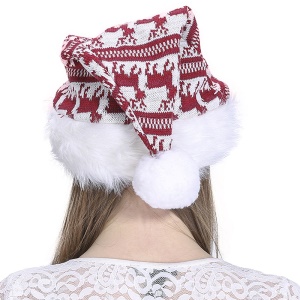 Chapeau de Noël Elk en tricot boule de laine décoration de noel