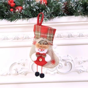 JINMINGGUAN Chaussettes de Noël avec cordon à carreaux décoration