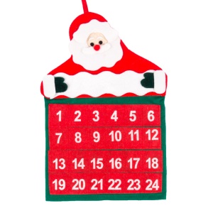 YIHANG Calendrier mural de Noël en velours et fleurs bronzantes Père Noël