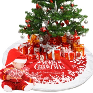 JINMINGGUAN Tapis d'arbre de Noël lettres imprimées en tissu super doux