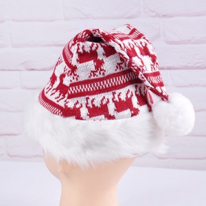 Chapeau de Noël Elk en tricot boule de laine décoration de noel