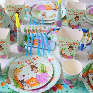 YIPAI Couvert Jetable vaisselle ensemble pour fête d'anniversaire