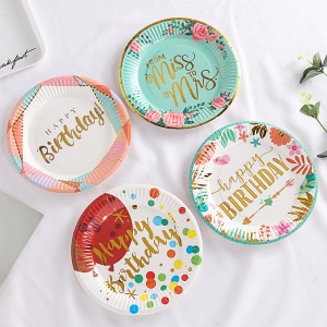 HONGQING Assiettes jetables pour anniversaire