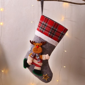 JINMINGGUAN accessoire de décoration de Noël à carreaux poupée de Noël