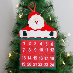 YIHANG Calendrier mural de Noël en velours et fleurs bronzantes Père Noël