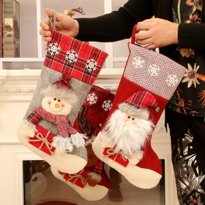 JINMINGGUAN Chaussettes de  décoration de Noël en flanelle