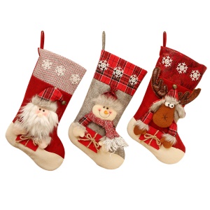 JINMINGGUAN Chaussettes de  décoration de Noël en flanelle