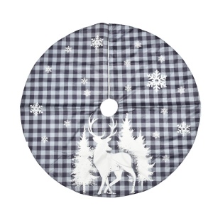 JINMINGGUAN tapis  d'arbre de Noël motif à carreaux super doux wapiti