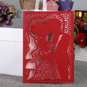 SWEET MADE Cartes d'Invitation de mariage sur papier nacré sculpté et ajouré