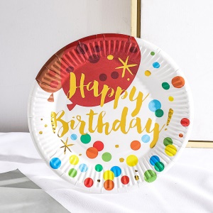 HONGQING Assiettes jetables pour anniversaire