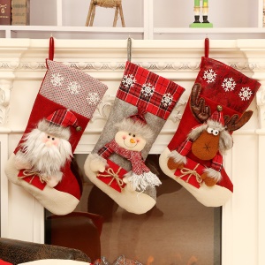 JINMINGGUAN Chaussettes de  décoration de Noël en flanelle