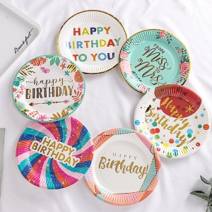 HONGQING Assiettes jetables pour anniversaire